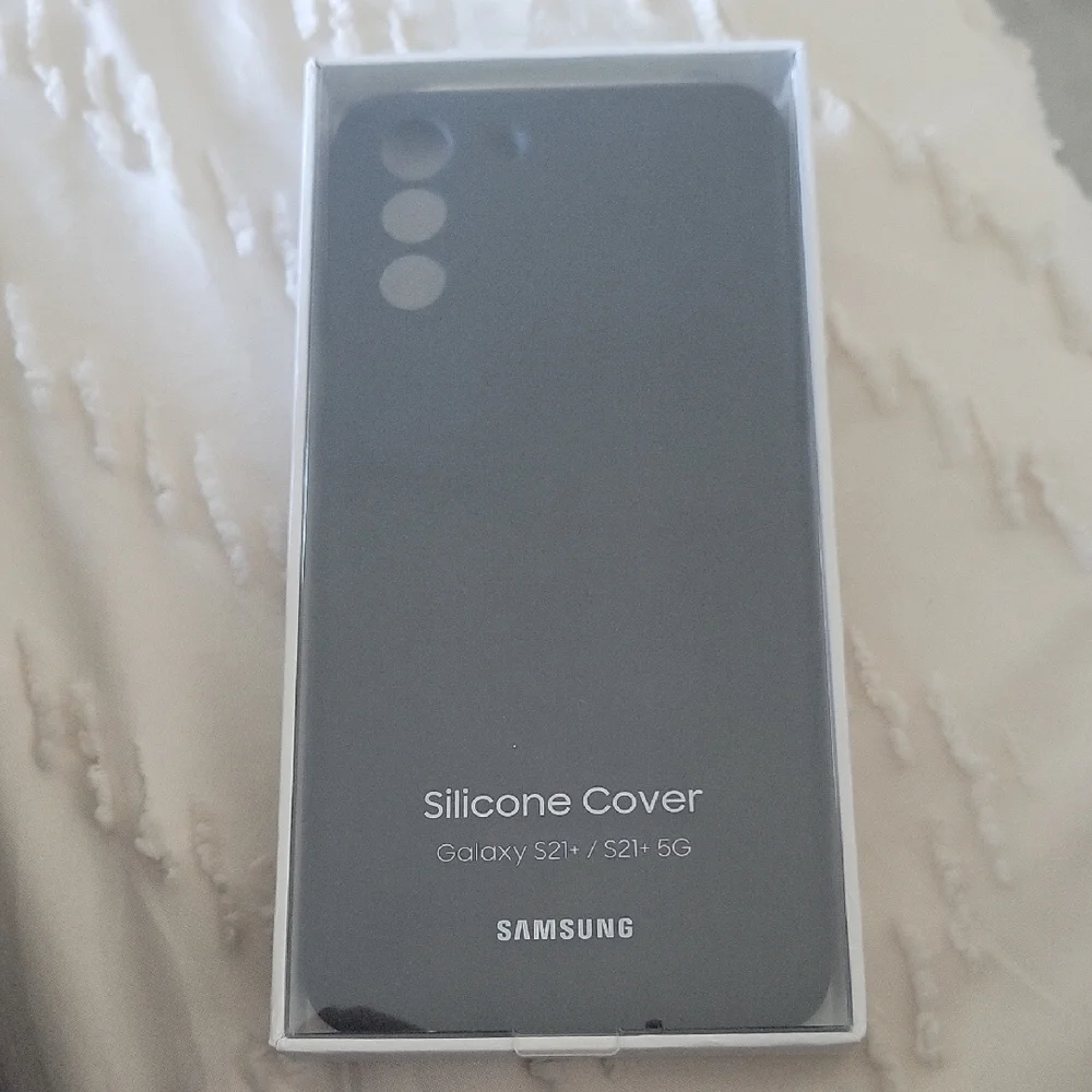 Samsung Galaxy S21+ 5G Black Silicone and Brown Leather Covers